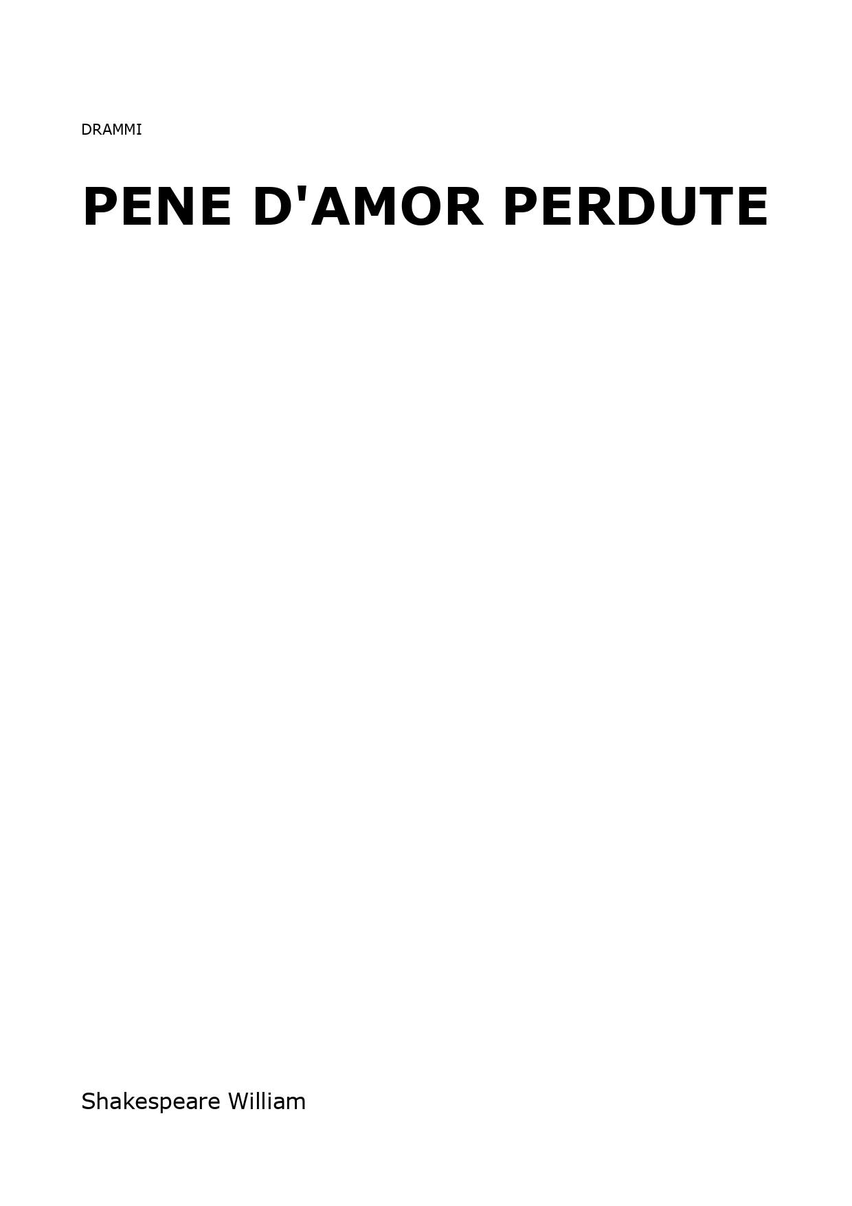 Pene d'amor perdute