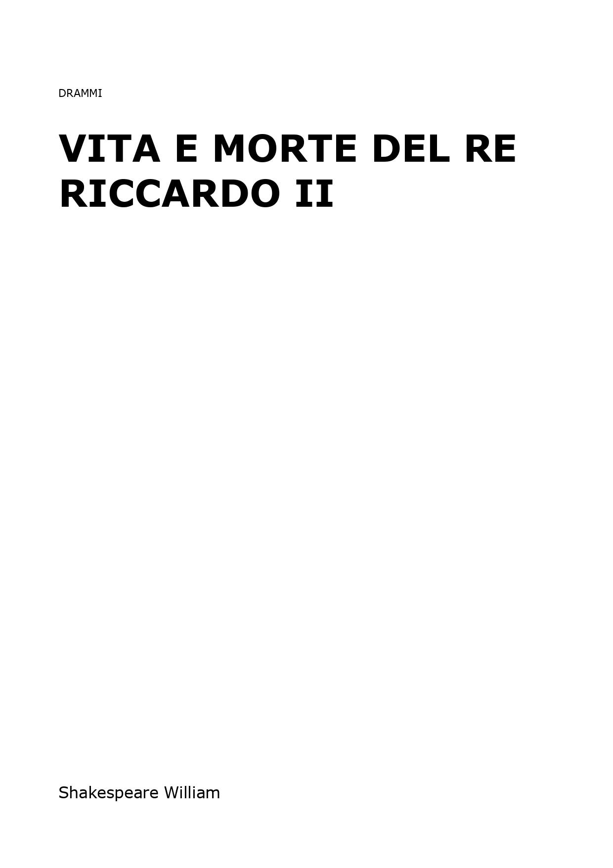 Vita e morte del Re Riccardo II