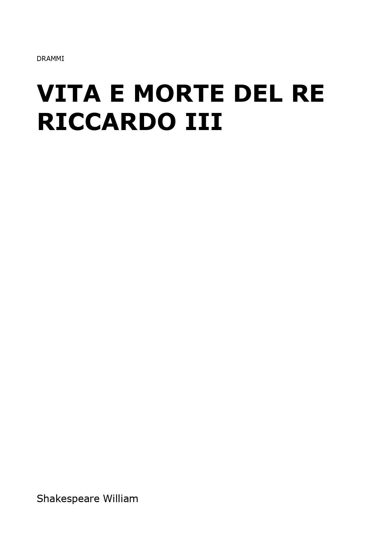Vita e morte del Re Riccardo III