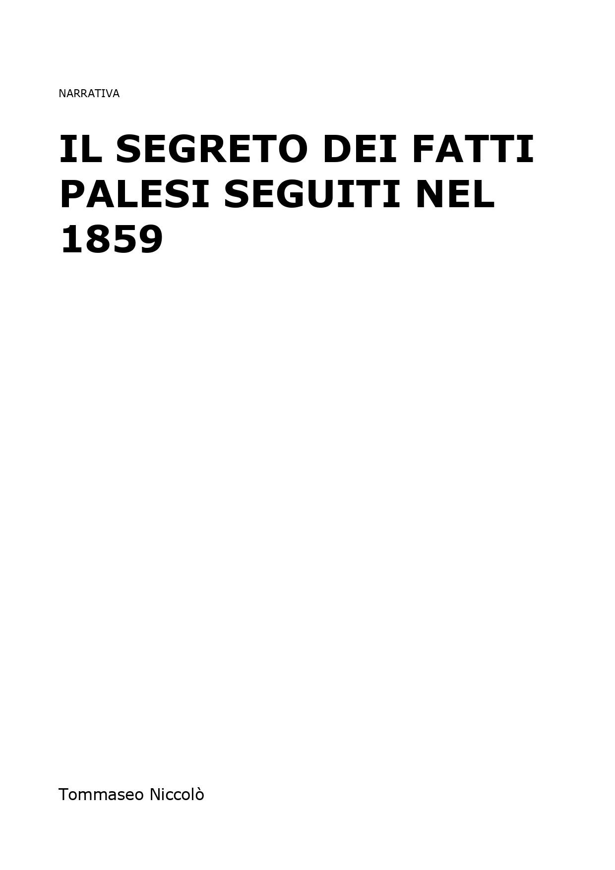 Il segreto dei fatti palesi seguiti nel 1859