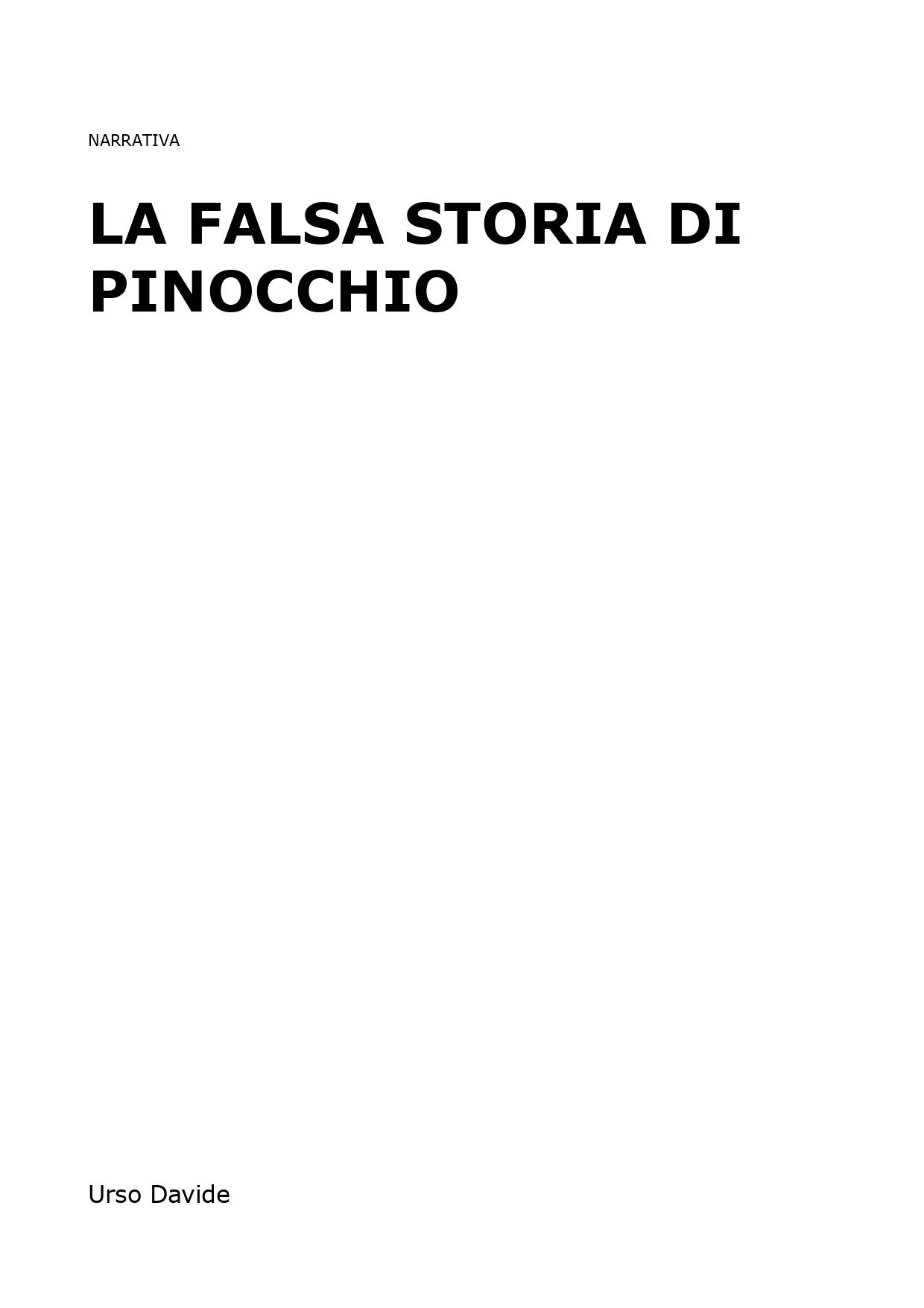 La falsa storia di Pinocchio