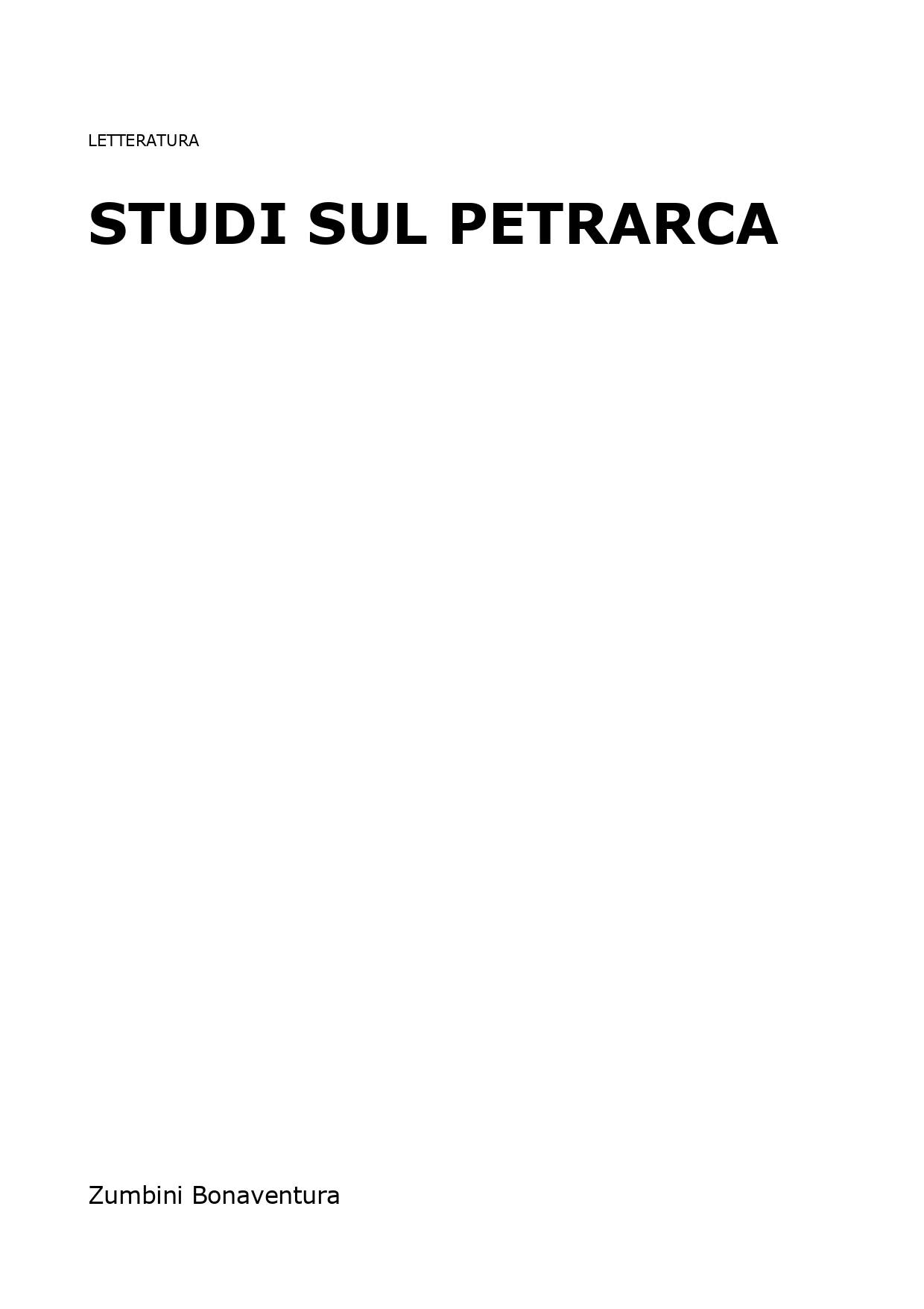 Studi sul Petrarca